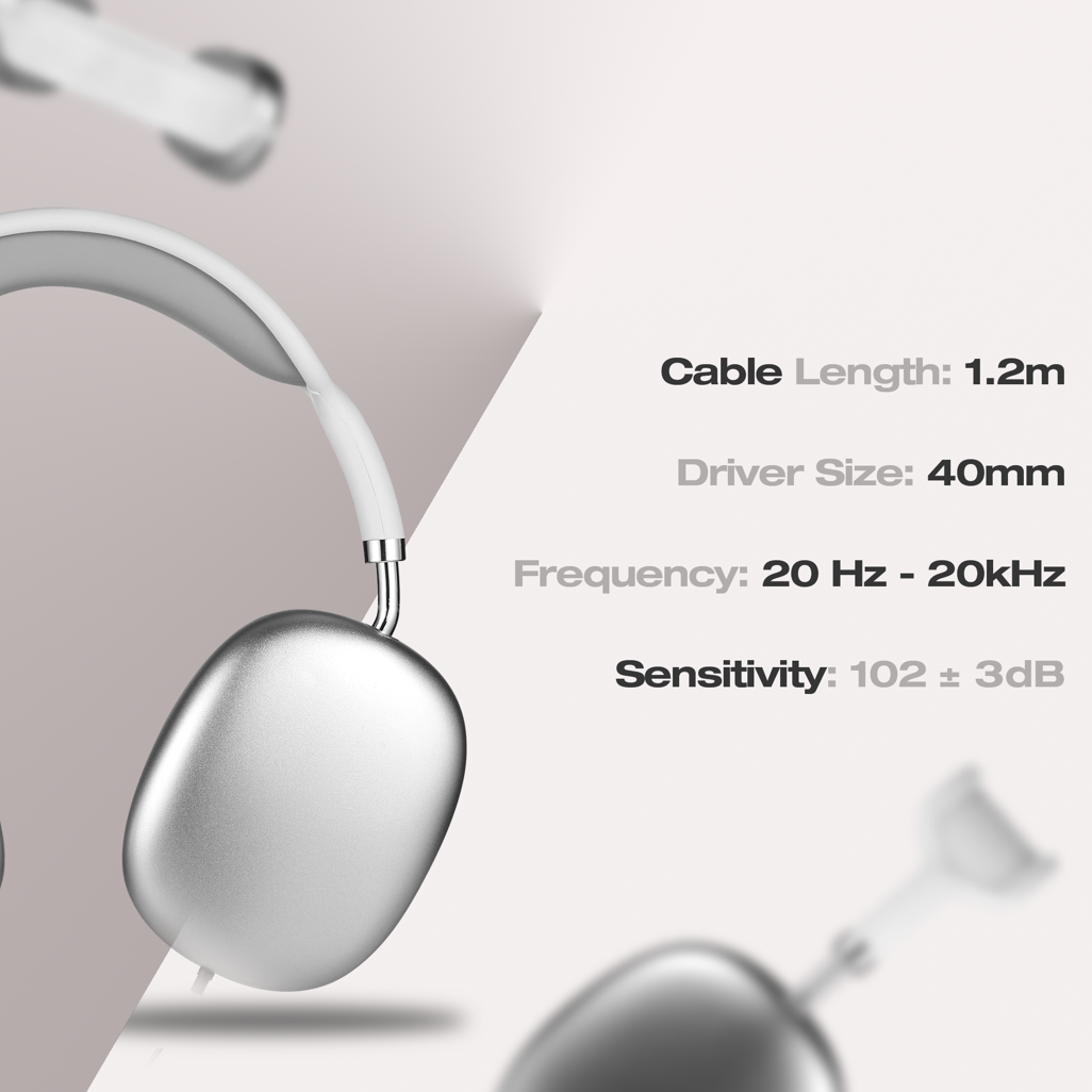 Amplify Zenith Series Aux Headphones - White