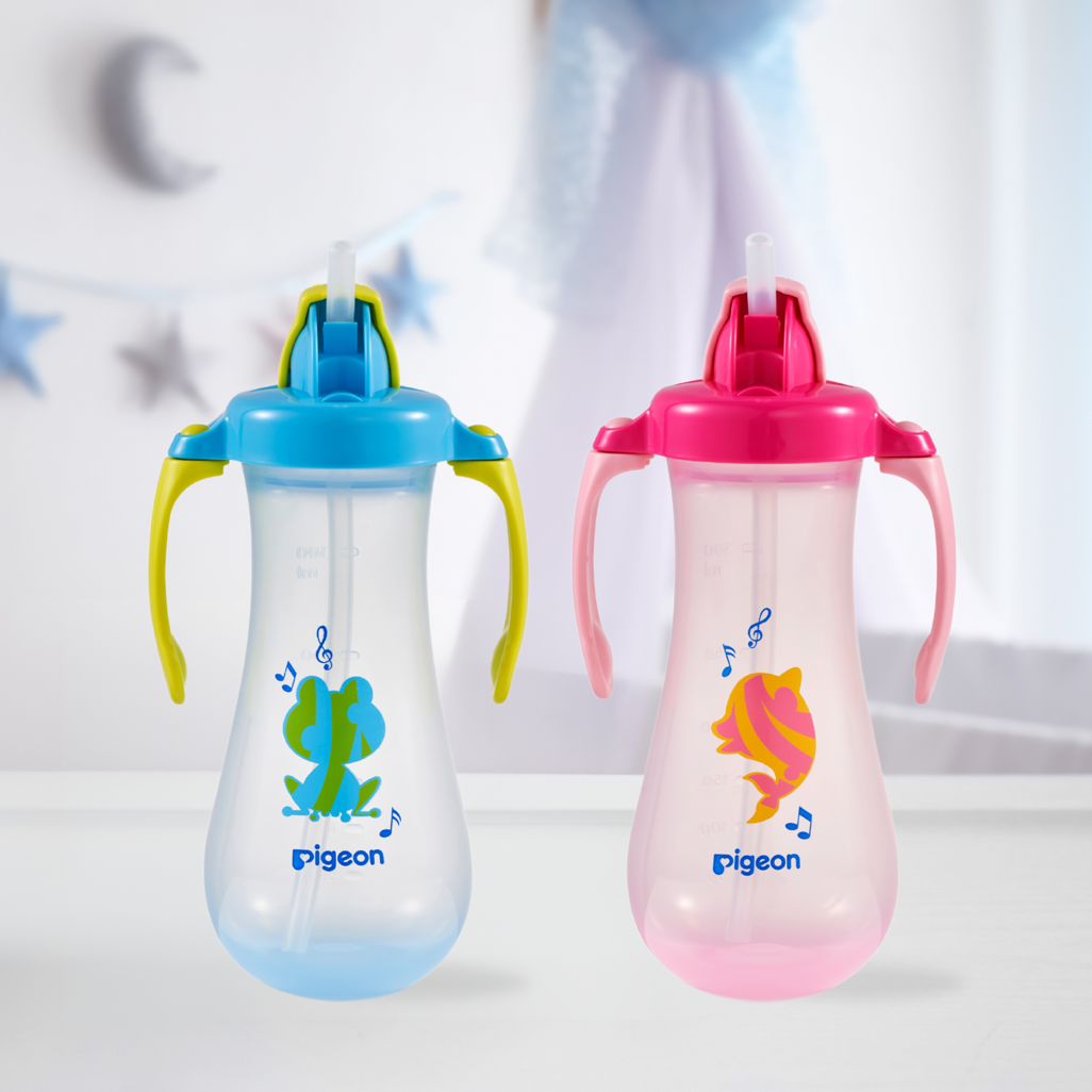 Pigeon Tall Straw Bottle - Pink