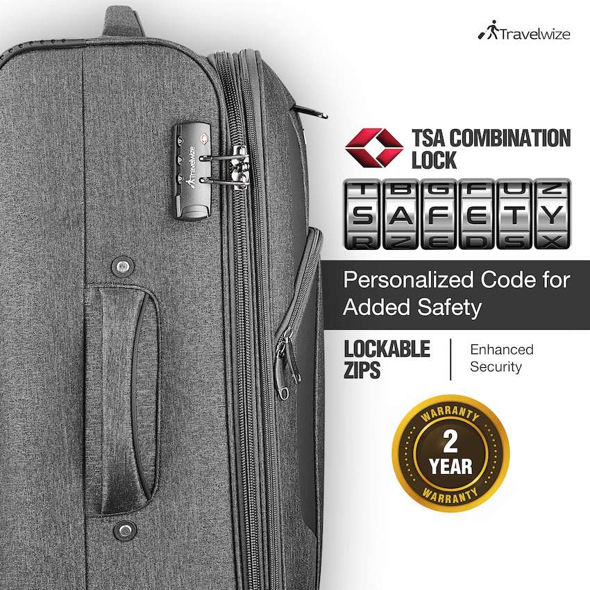 Travelwize Aurora 75cm 4-Wheel Spinner Trolley Case - Grey Melange - image 5
