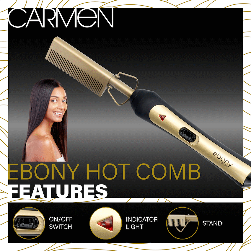 Carmen Hot Comb - Ebony - image 5