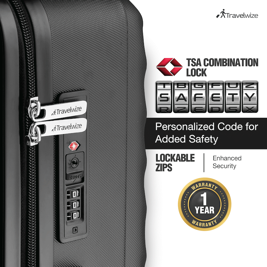 Travelwize Astra ABS 77cm 4-Wheel Spinner Luggage - Black - image 5