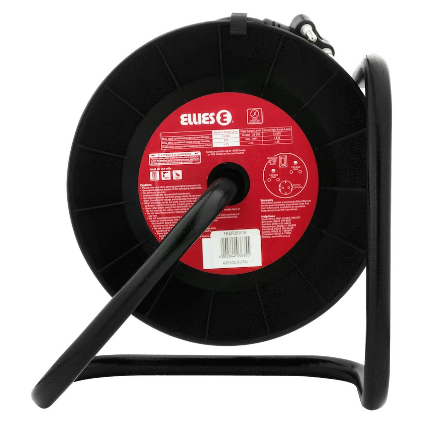 Ellies Heavy Duty Surge Extension Reel - 20m - BK - image 5