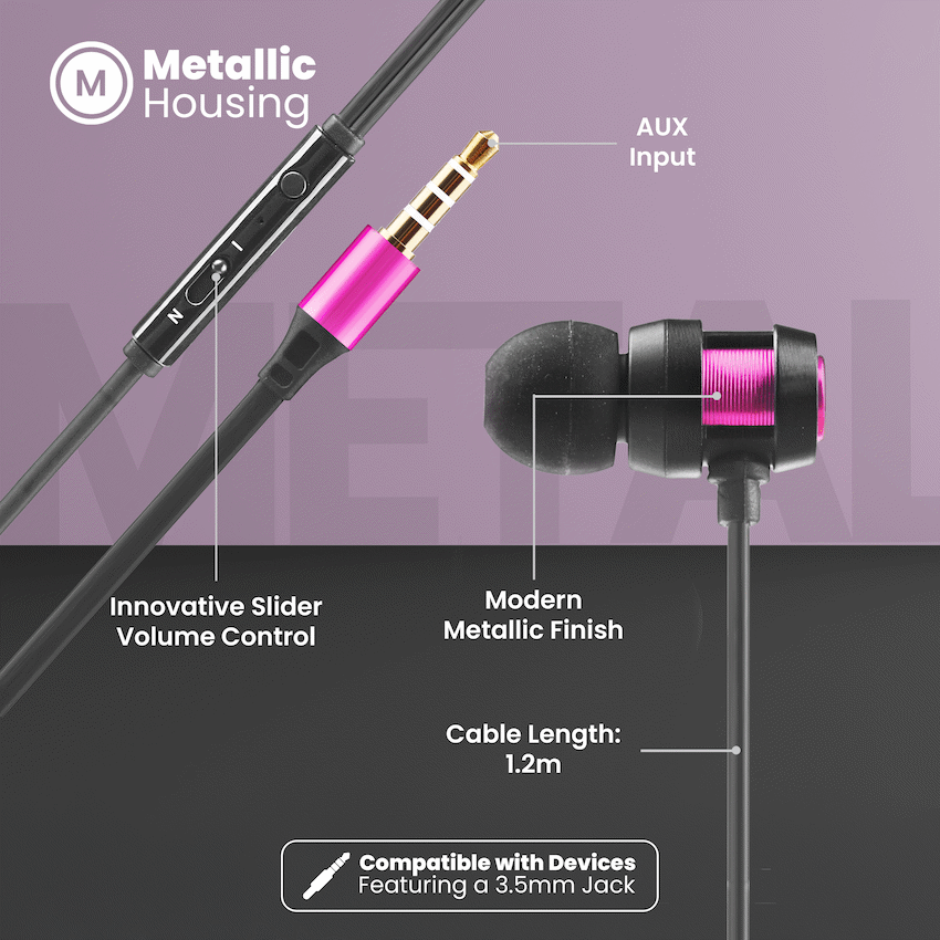 Volkano Alloy series metal earphone - Purple - image 5