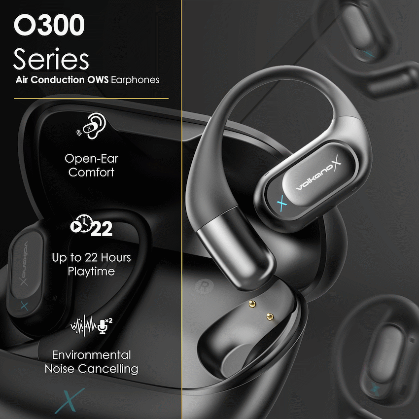 VolkanoX O300 Air Conduction OWS Earphones - Black - image 5