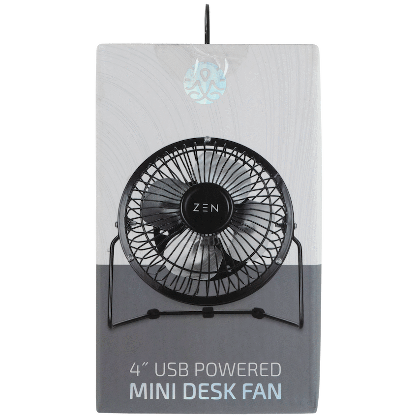 ZEN Cool Series 4" Mini Desk Fan - Black - image 5