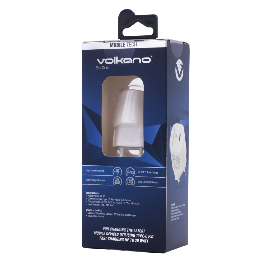 Volkano Dyna Ultra Compact PD 20w Fast Wall Charger