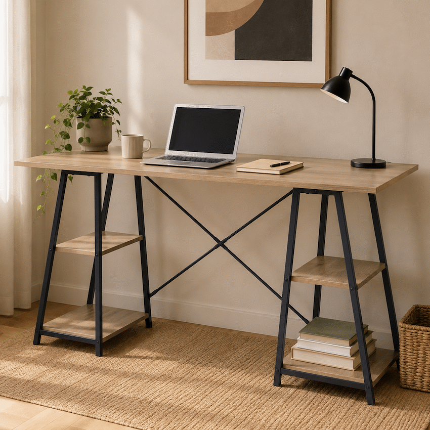 Everfurn Jordan Office Desk with 4 Shelves - image 5