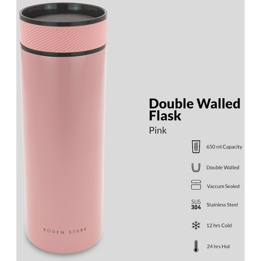 Boden Stark 650ml Flask - Pink - image 5