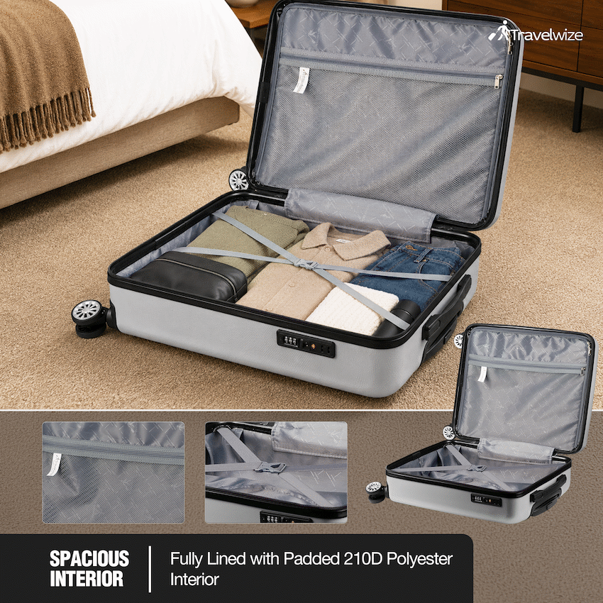 Travelwize Maple ABS 75cm 4-Wheel Spinner Luggage - Silver - image 5