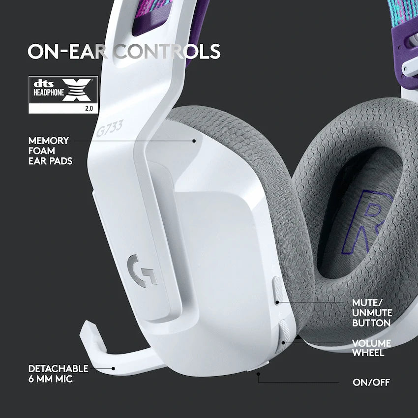 Logitech(R) G733 Lightspeed Wireless RGB Gaming Headset - White - image 5
