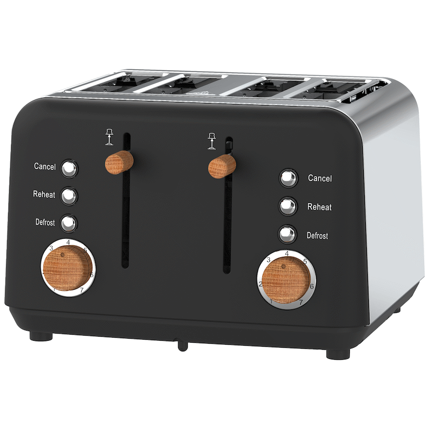 Boden Stark Anson Collection 4-Slice Stainless Steel Toaster - Black - image 5