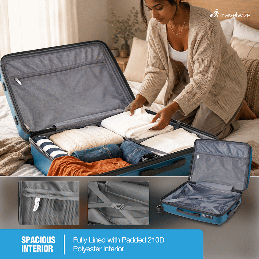 Travelwize Paros PP 4-Wheel Spinner 75cm Luggage - Teal - image 5