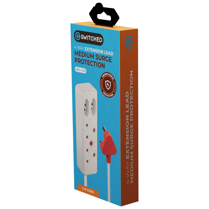Switched 4-Way Medium Surge Extension Lead 3m - image 5