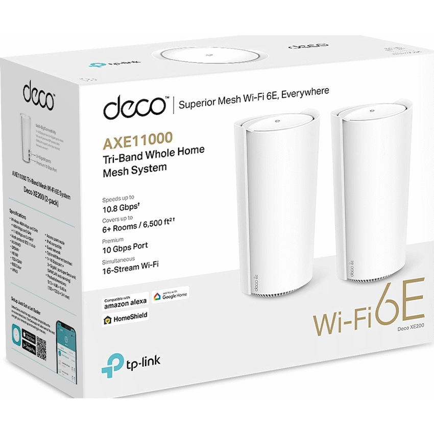 TP-Link Deco XE200 (2-Pack) AXE11000 Whole Home Mesh Wi-Fi 6E System (Tri-Band) - image 5