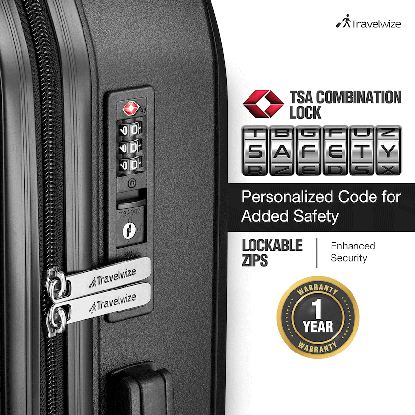 Travelwize Quartz PP 76cm 4-Wheel Spinner Luggage - Black - image 5