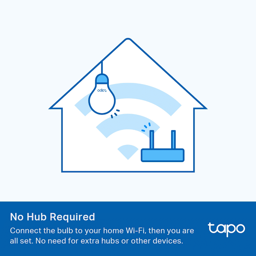TP-Link Tapo L510B 8.7W Smart Wi-Fi Warm White Light Bulb, Dimmable, A60, B15 - image 5