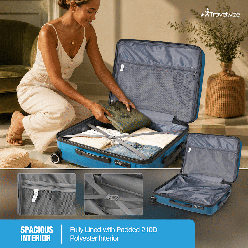 Travelwize Paros PP 4-Wheel Spinner 65cm Luggage - Teal - image 5