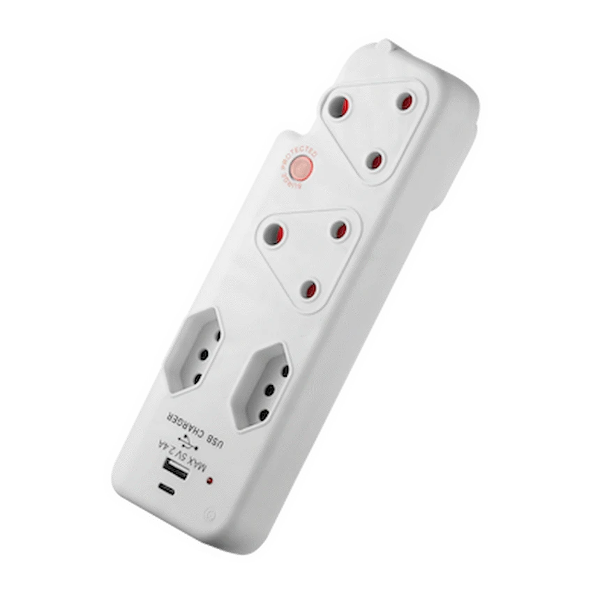 Switched 4-Way Medium Surge Adaptor with Type-C + USB - image 5