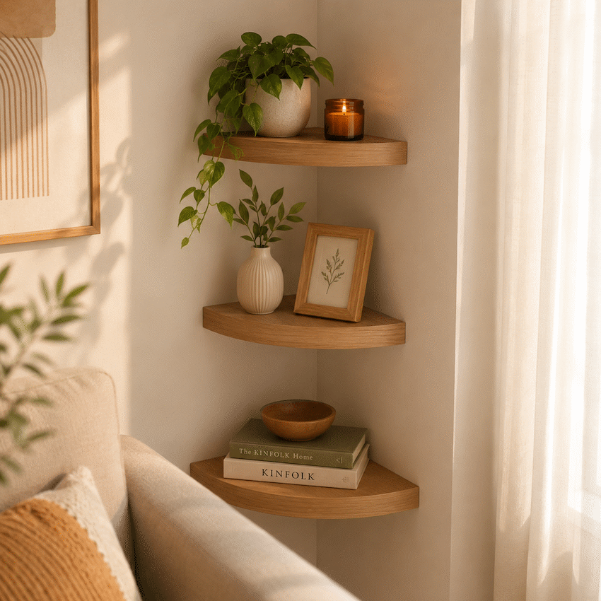 Everfurn Arched Floating Corner Wall Shelf - image 5
