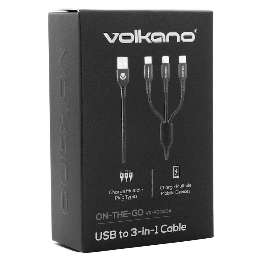 Volkano On-The-Go 3-in-1 1m Braided Cable - Black - image 5