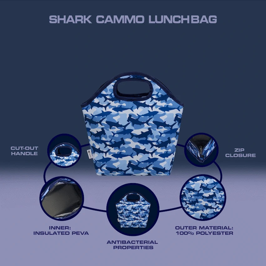 Quest Shark Cammo Lunch Bag Blue - image 5
