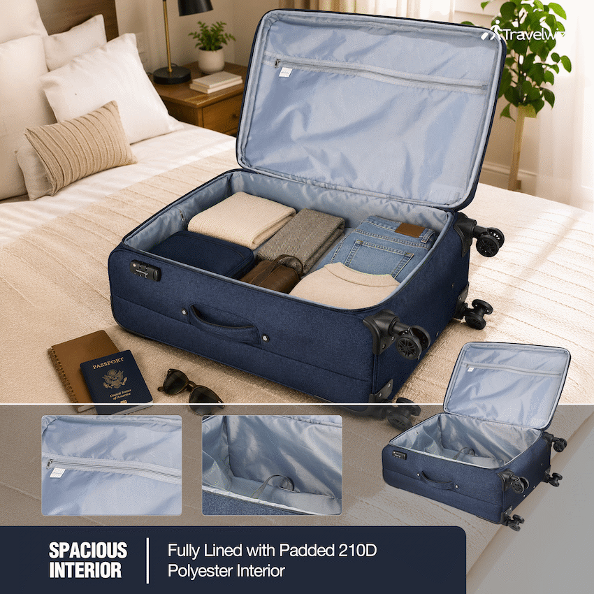 Travelwize Aurora 75cm 4-Wheel Spinner Trolley Case - Navy Melange - image 5