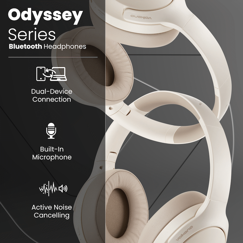 Volkano Odyssey ANC Bluetooth Wireless Headphone - Nude - image 5
