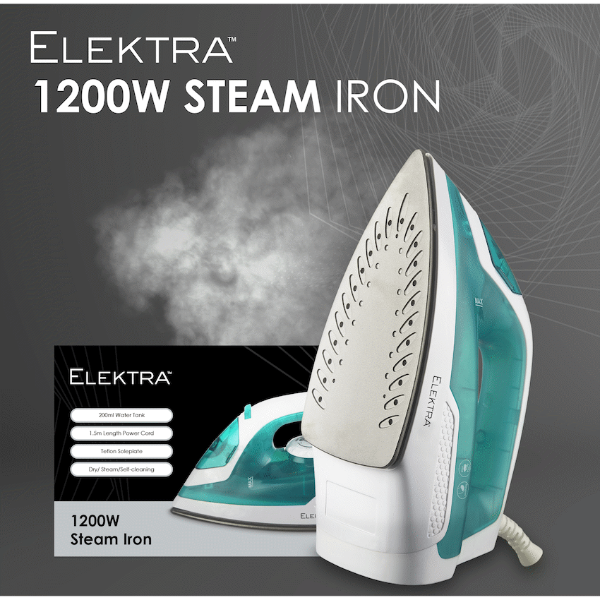 Elektra 1200W Steam Iron - Green - image 5