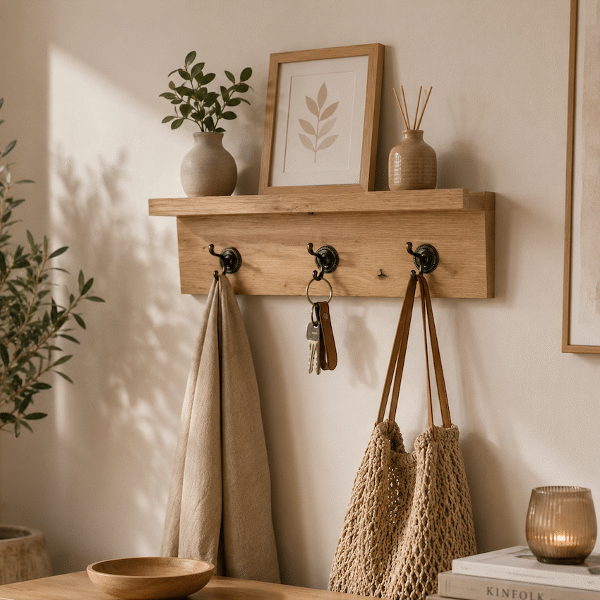 Everfurn Maya Floating Wall Shelf with Hooks - image 5