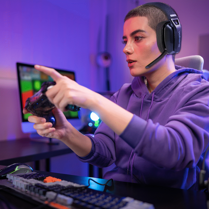 Volkano gaming Eclipse X1 Tri-mode Ultra Lightweight Gaming Headphone - Black - image 5