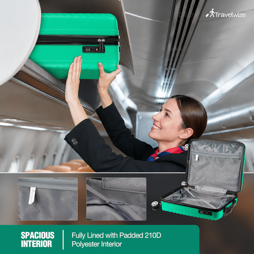 Travelwize Astra ABS 55cm 4-Wheel Spinner Luggage - Jade - image 5