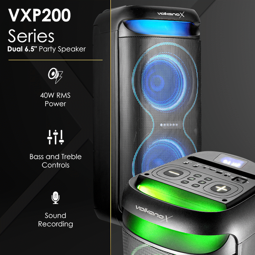 VolkanoX VXP200 Dual 6.5" Party Speaker  - Black - image 5