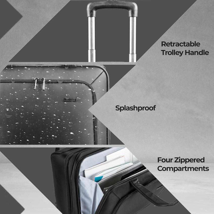 Kingsons Prime 15.6" Laptop Trolley Bag - Black - image 5