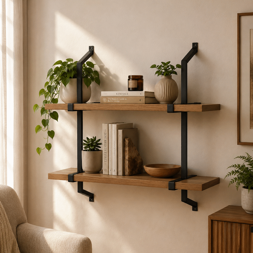 Everfurn Retro 2 Tier Wall Shelf - image 5