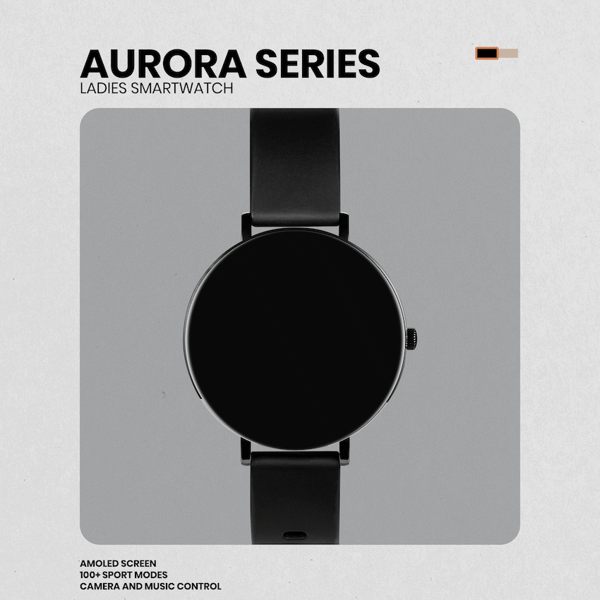 Volkano Aurora Series Ladies Smart Watch - Black - image 5