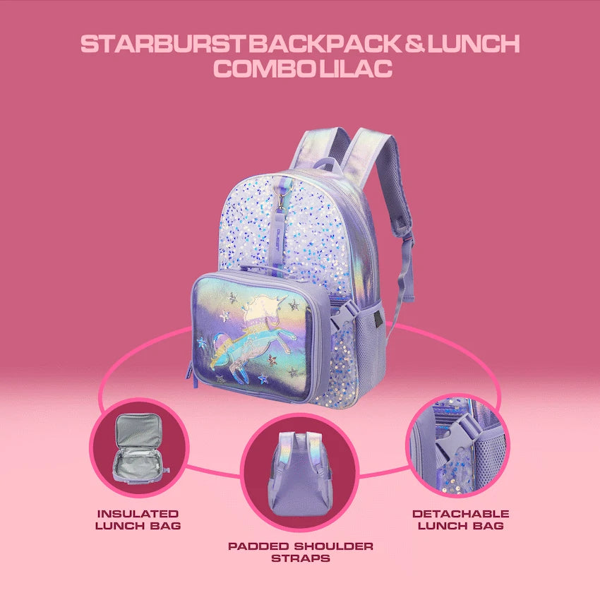 Quest Starburst Backpack & Lunch Combo Lilac - image 5