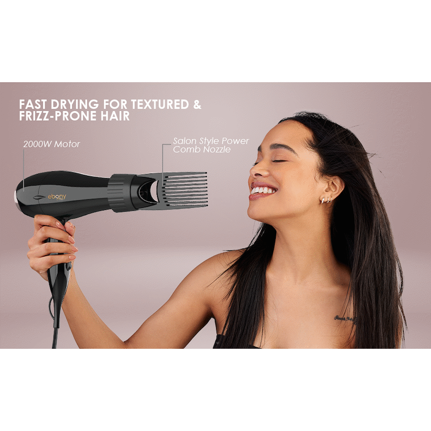 Carmen Power Comb Hairdryer 2000w - Ebony - image 5
