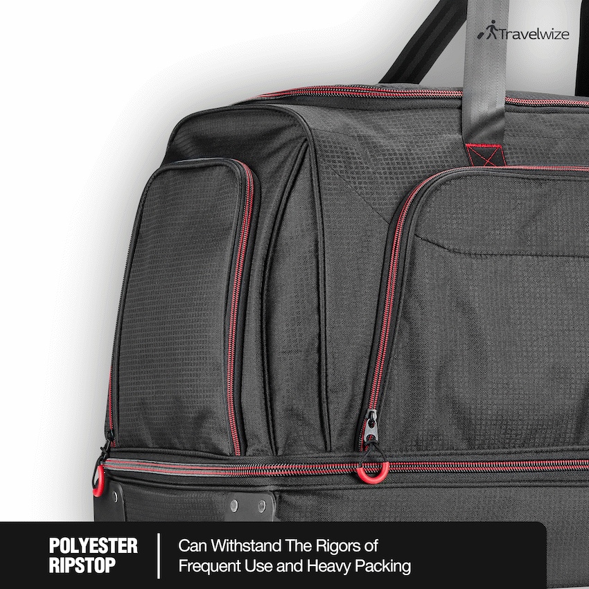 Travelwize Asteroid Trolley Duffle - Black/Red - image 5