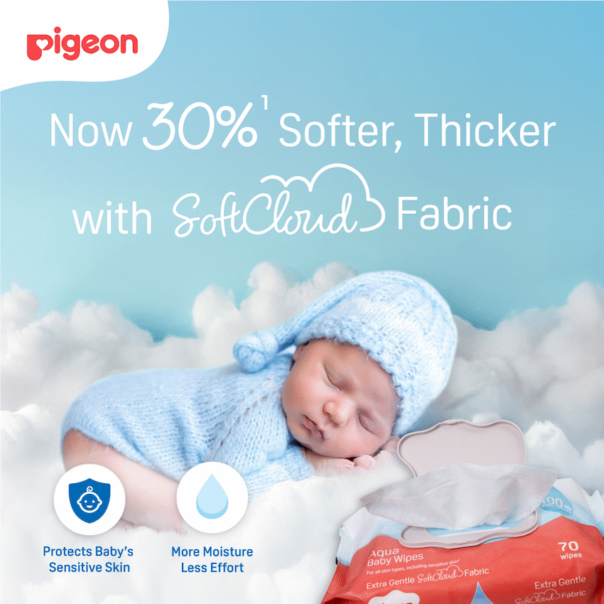 PIGEON AQUA BABY WIPES 70's FLIPTOP  3-IN-1 - image 5