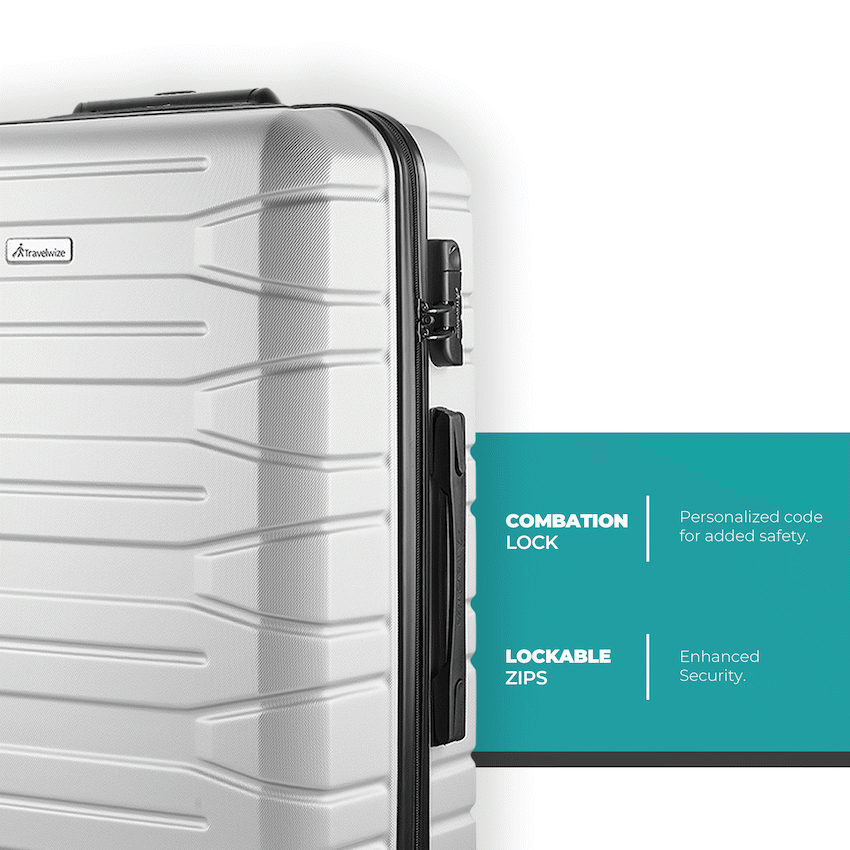 Travelwize Cabana ABS 4-Wheel Spinner 55cm Luggage - Platinum - image 5