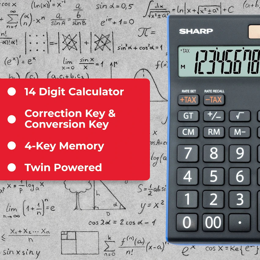 Sharp EL-145T Desk Calculator - 14 Digit Tax - image 5