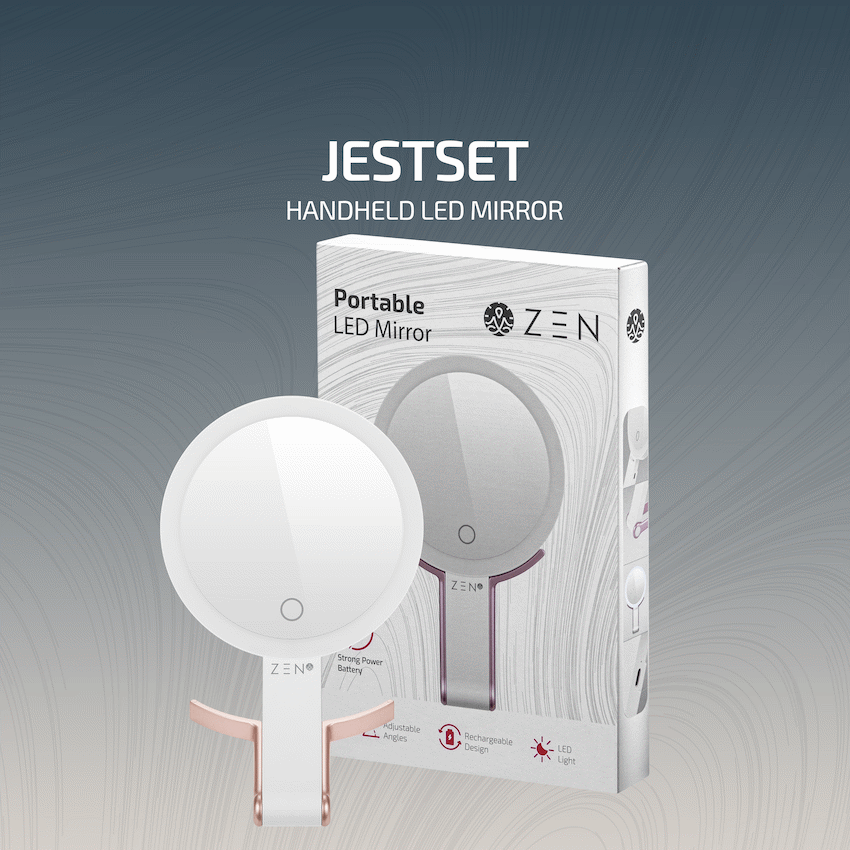 ZEN JestSet Series Portable Handheld LED Mirror - White - image 5