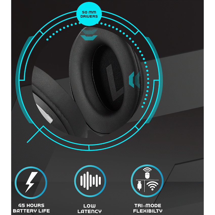 Volkano gaming Helm X1 Pro Wireless Gaming headphone with Tri-mode and ENC mic - image 5