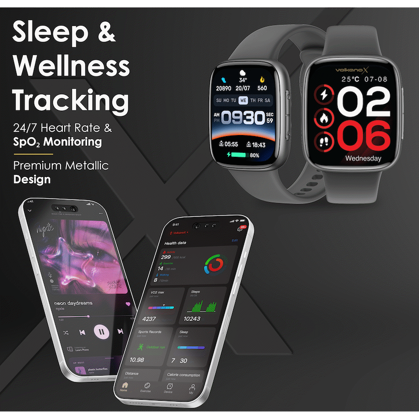 VolkanoX Solaris Series Fitness Smartwatch - Black - image 5