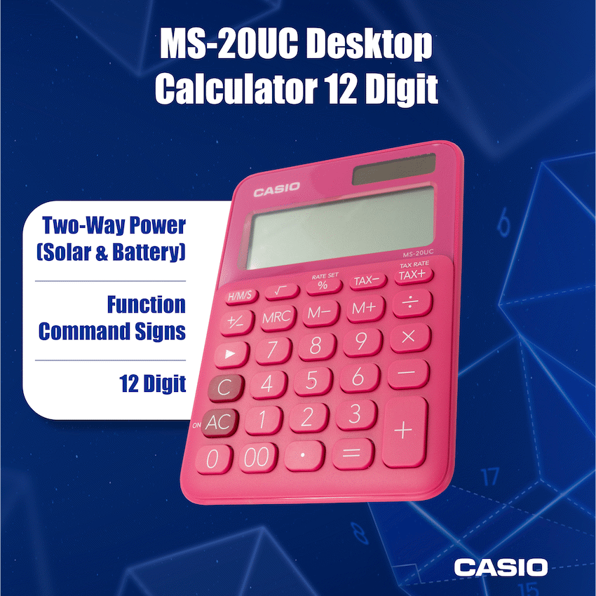 Casio MS-20UC - Desktop calculator 12 Digit - Red - image 5