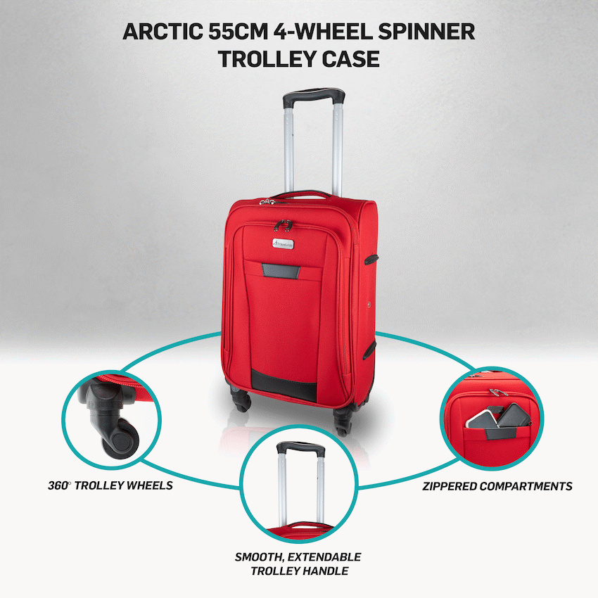 Travelwize Arctic 55cm 4-Wheel Spinner Trolley Case - Red - image 5