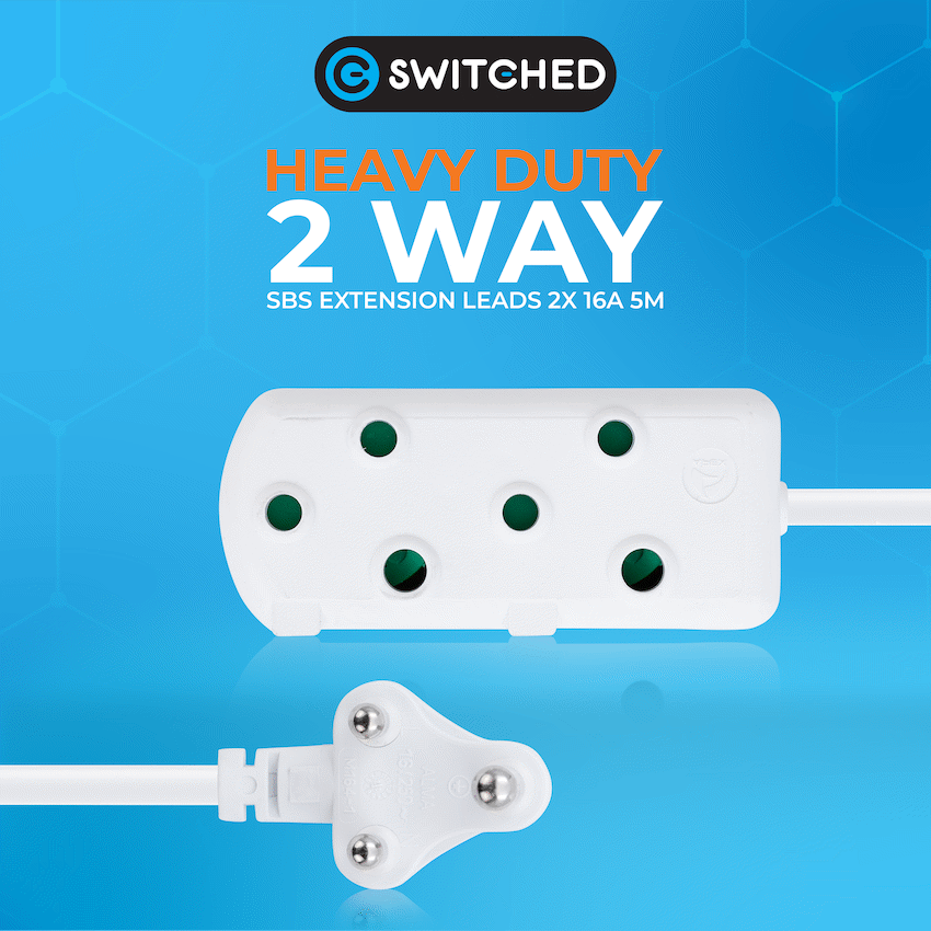 Switched Heavy Duty Side by Side (SBS) Extension Leads 5m - WT - image 5
