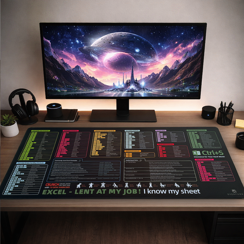Everfurn Excel Hot Keys Large Desk Mat - image 5