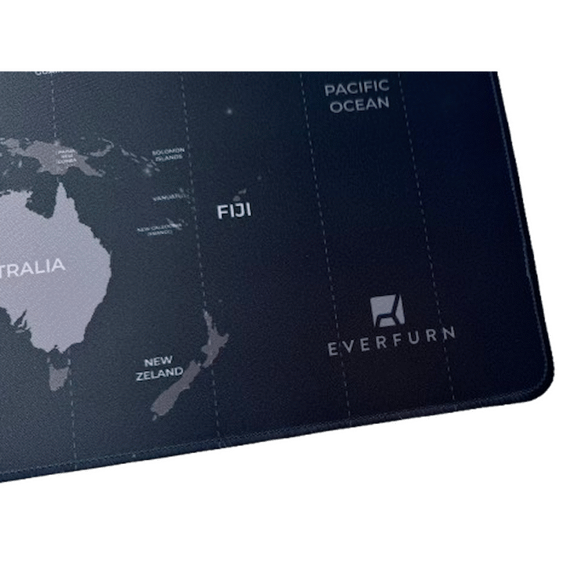 Everfurn Desk Mat - World Map - Large - Black - Non-Slip - image 5