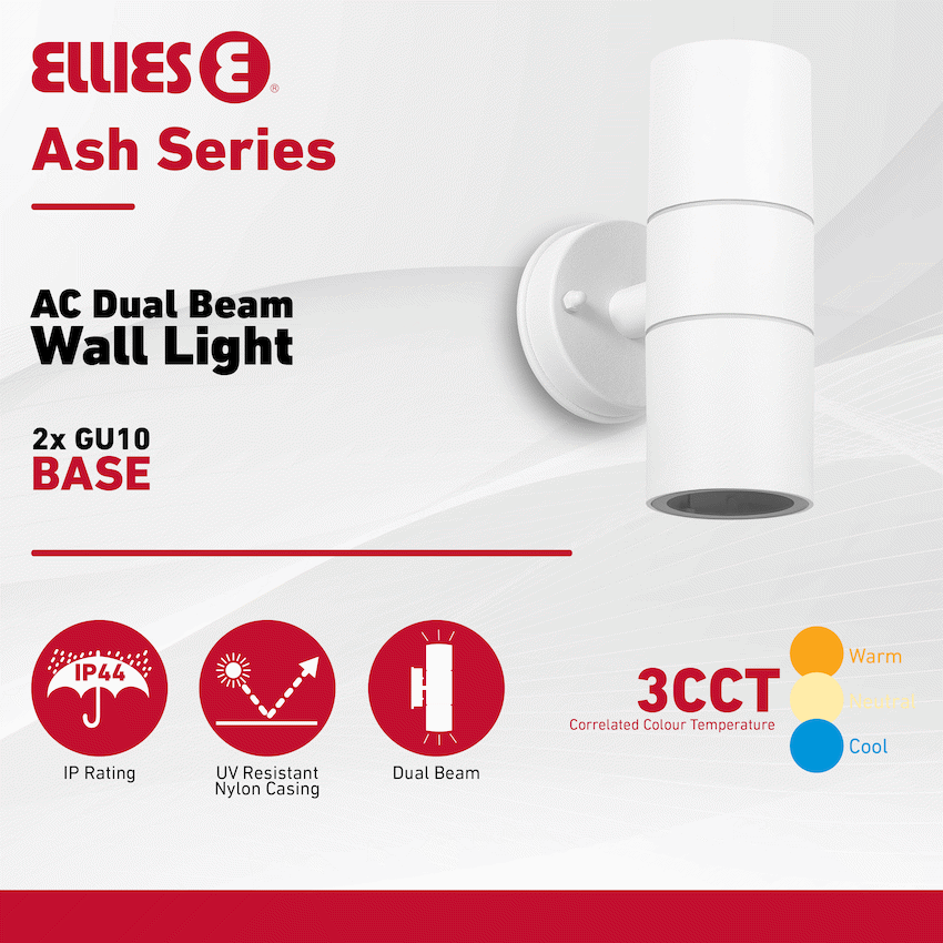 Ellies Ash Series AC dual beam wall light - Nylon Carbon Fiber - GU10 Base - WT - image 5